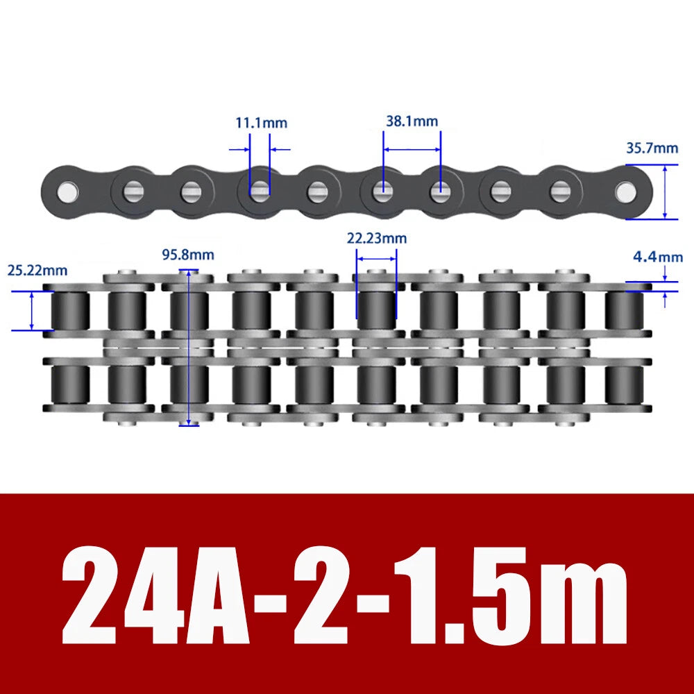 Roller Chain Single Row-Double Row Transmission Chain Manganese Steel 04C 06B