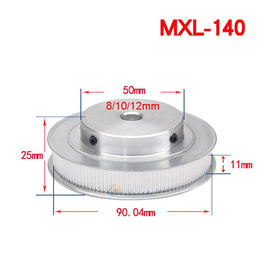 MXL 14-160Teeth Timing Belt Pulleys Pitch 2.032mm With Step For 10mm Width Belt