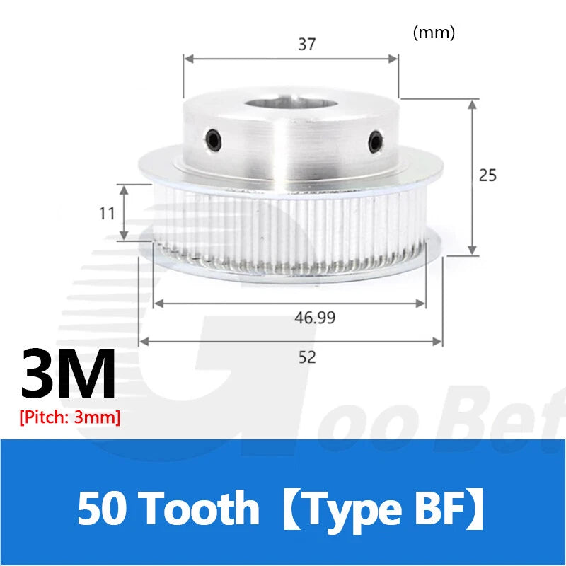 3M 10mm Timing Belt Drive Pulley 3mm Pitch 15 - 50 Tooth Without Hub 4-20mm Bore