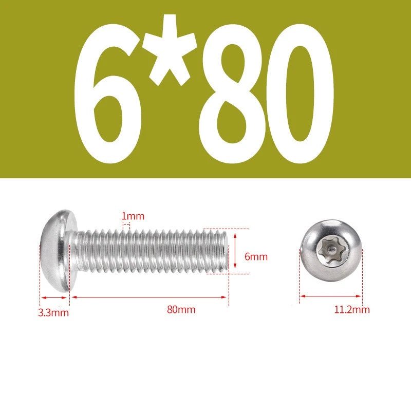 M5 M6 A2 Stainless Pan Head Torx Pin Security Machine Screws | Anti - Vandal Bolts - HomeDIYer