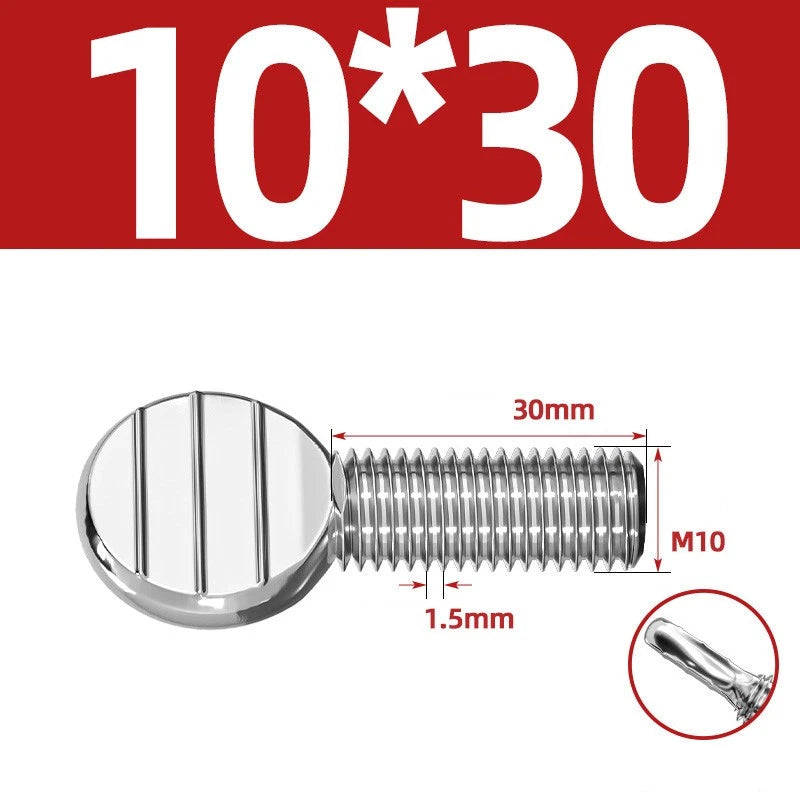 M4–M10 & 1/4"-5/16" Spade-Head Thumb Screws – A2 304 Stainless Steel, Tool-less Hand Grip