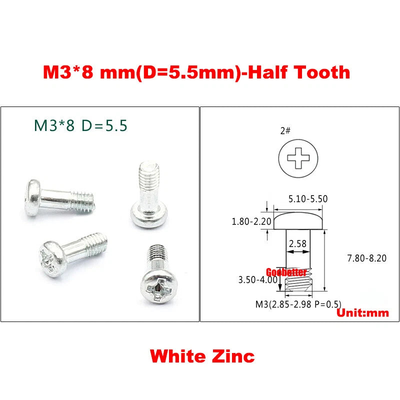 M3 Phillips Pan Head Machine Screws – 3mm to 43mm, Multiple Coatings (100–500 PCS)