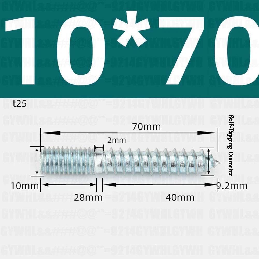 M6 M8 M10 Hanger Bolts – Zinc Plated Steel Torx Drive, Headless Furniture Wood Screws for Sofa Legs & Mounting