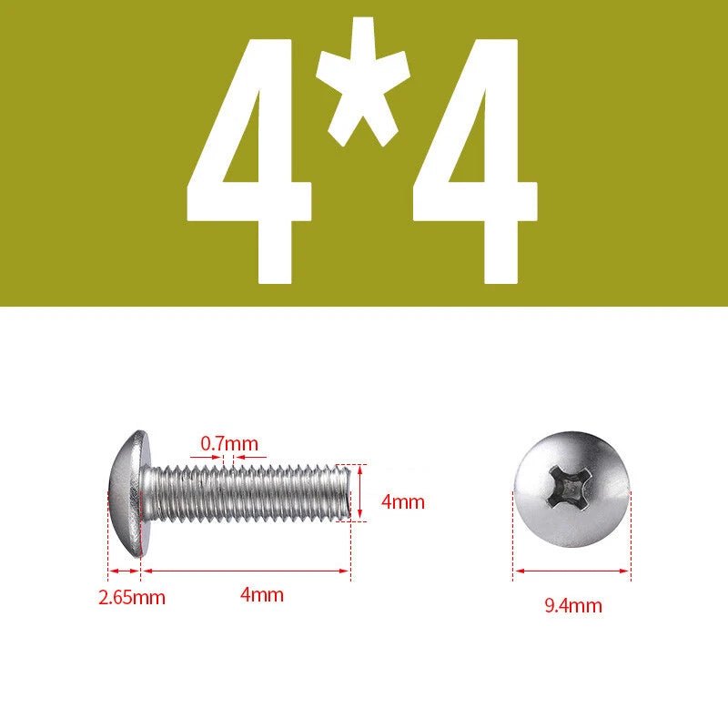 Phillips Button Head Machine Screws — Steel M2 M2.5 M3 M4 M5 M6 - HomeDIYer