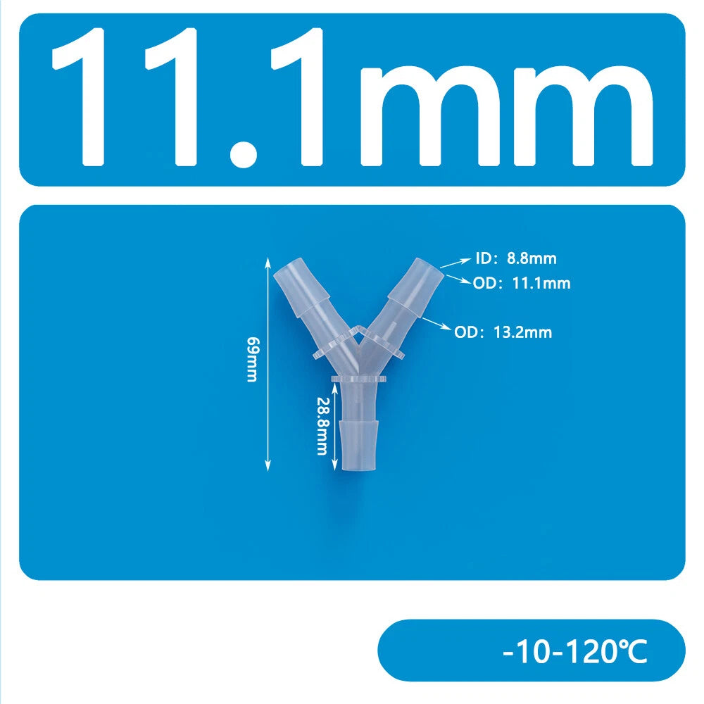Y-Type 3-Way Barbed Hose Connector — Plastic Tee Fitting for Tube & Pipe