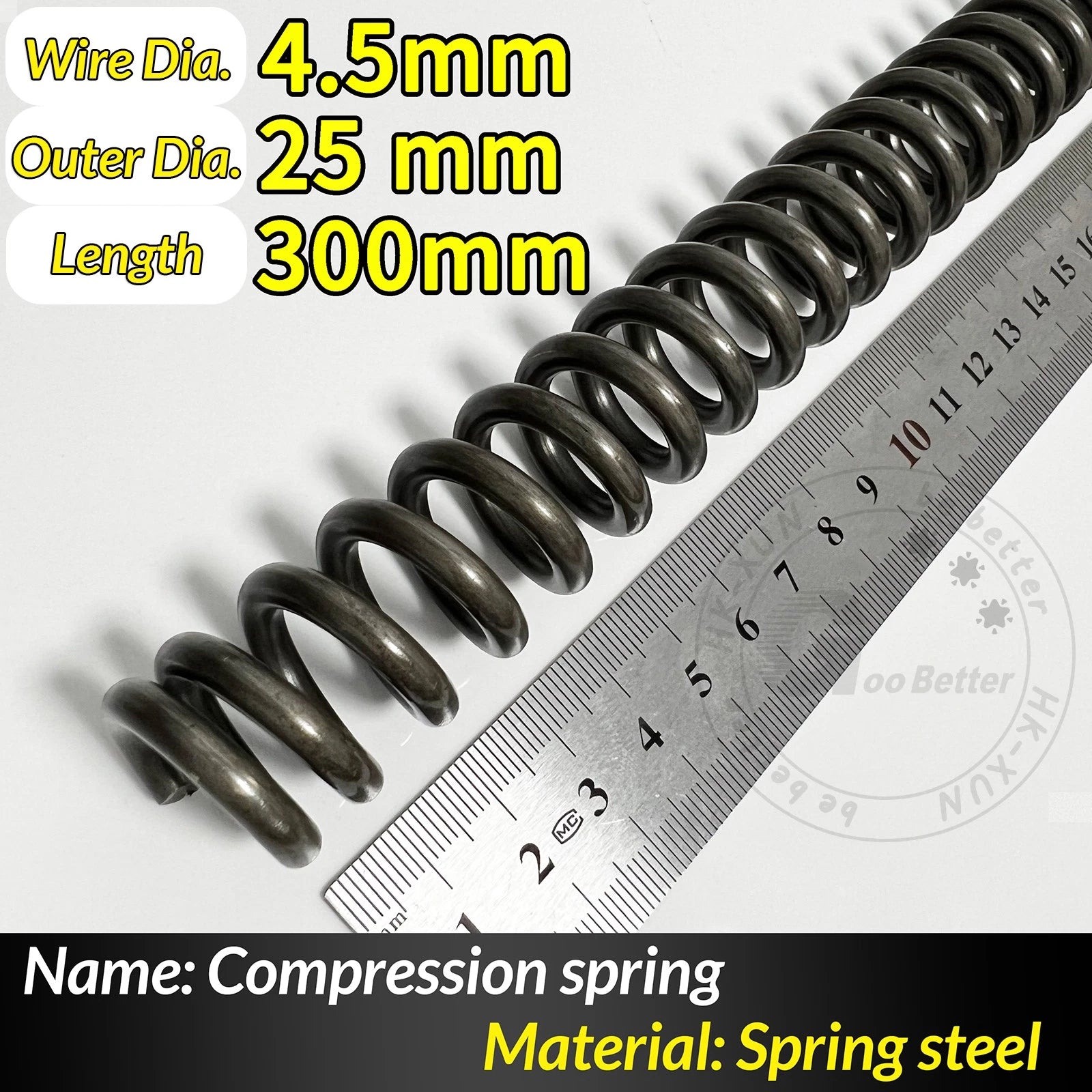 Compression Spring Pressure Springs, Wire Dia 4-5mm, OD 20-80mm, Length 300mm