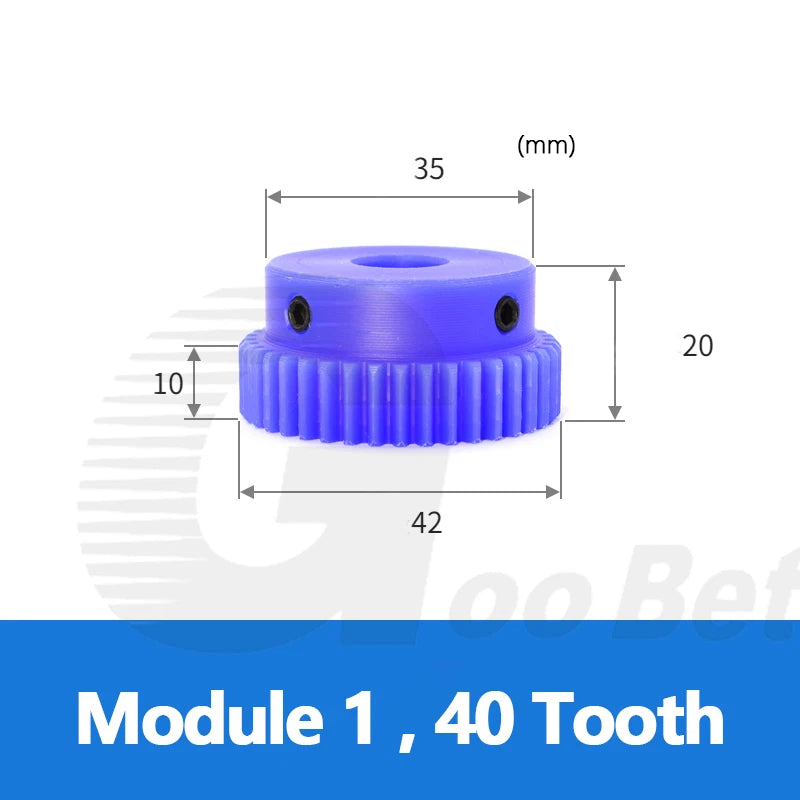 Mod 1/1.5/2 Precision Spur Gear Pinion 15-120 Tooth with Step Bore 4-16mm Nylon