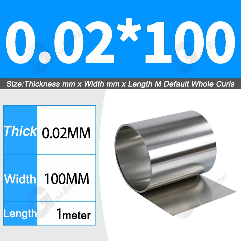 1 Meter 304 Stainless Steel Band SUS304 Sheet Foil Plate Strip Thick 0.01mm-1mm