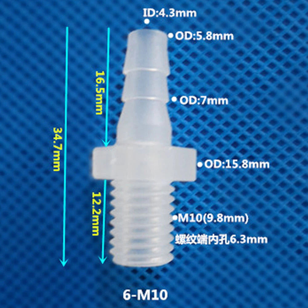 BSP Metric External Thread Straight Barb Connector – Plastic Hose Pipe Fitting