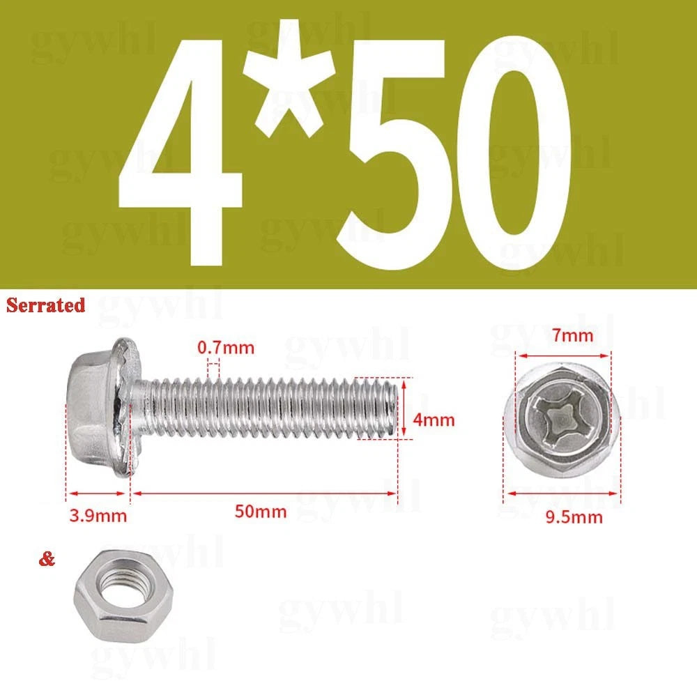 Phillips Hex Flange Bolts with Hex Nuts — Serrated & Smooth, M3–M8
