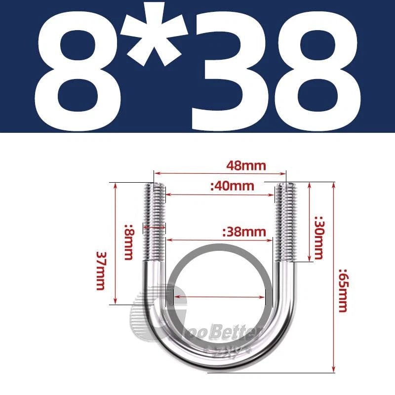 Square U - Bolts Stainless Steel — M6 to M24 | 304 A2 & 316 A4 Marine Grade - HomeDIYer