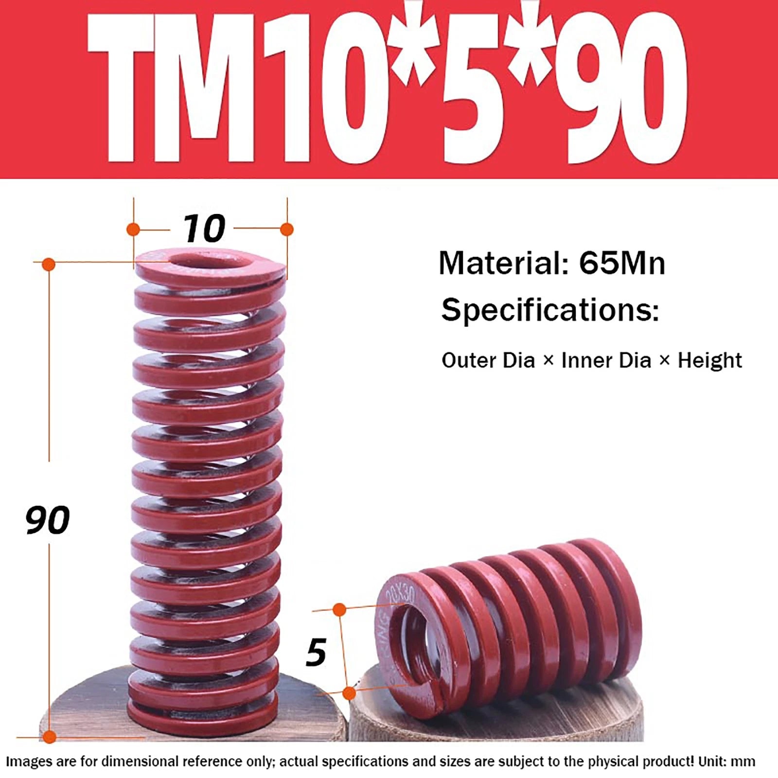 Heavy Load Duty Compression Die Spring, 8mm-50mm Diameter & Up To 400mm Long JIS