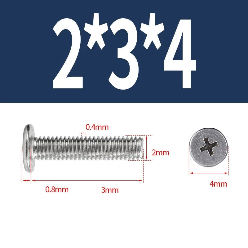 M1–M8 Ultra Thin Flat Head Phillips Machine Screws – A2 Stainless Steel, Fully Threaded