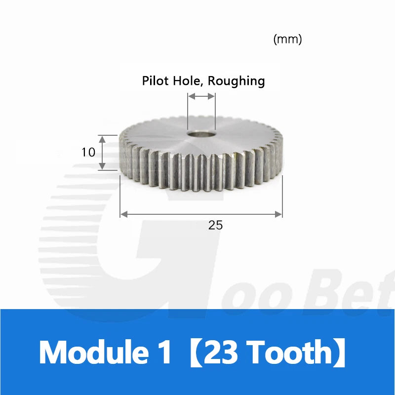 Mod 1 1.5 2 2.5 3 4 5 Spur Gear C45 Steel 12 Tooth - 160 Tooth Motor Pinion Flat
