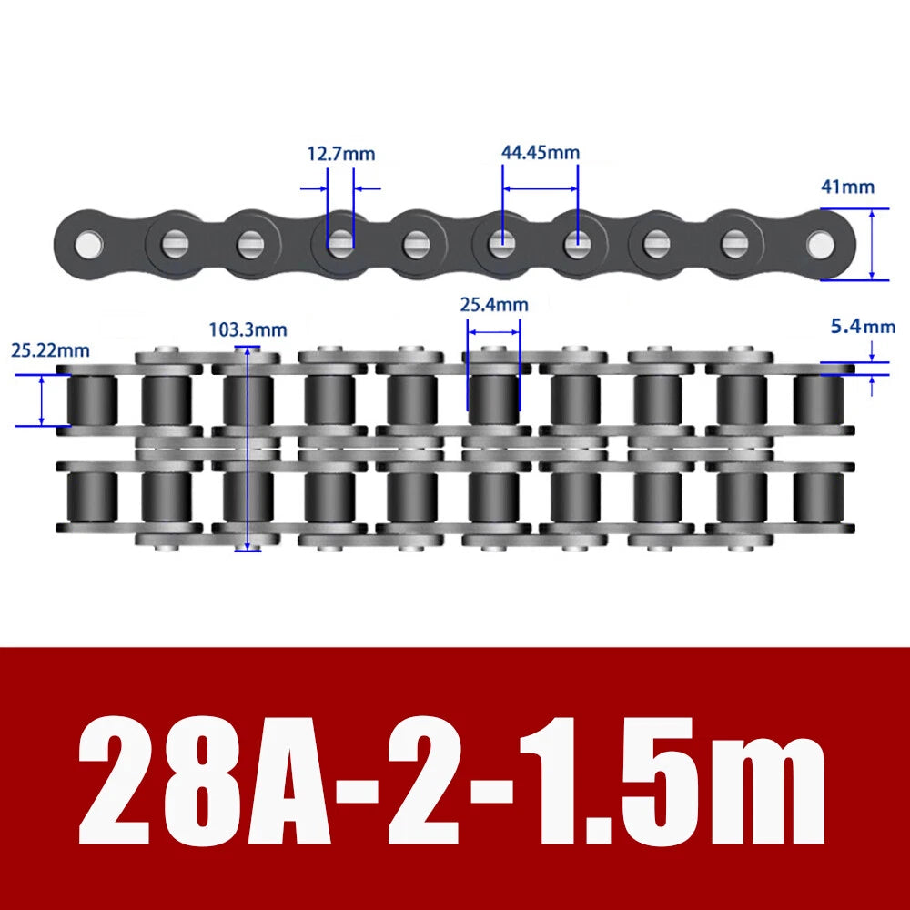 Roller Chain Single Row-Double Row Transmission Chain Manganese Steel 04C 06B