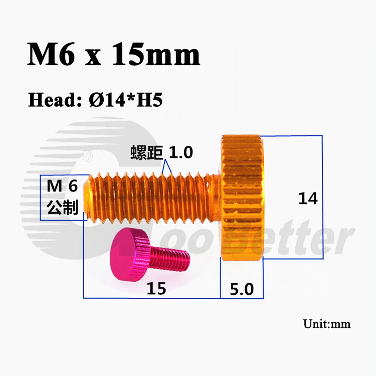 Aluminum Knurled Thumb Screws – M2 to M6 Flat Head Hand Grip Bolts, 10 Colors