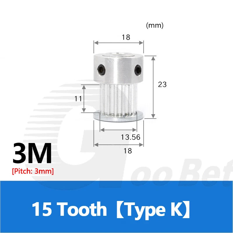 3M 10mm Timing Belt Drive Pulley 3mm Pitch 15 - 50 Tooth Without Hub 4-20mm Bore