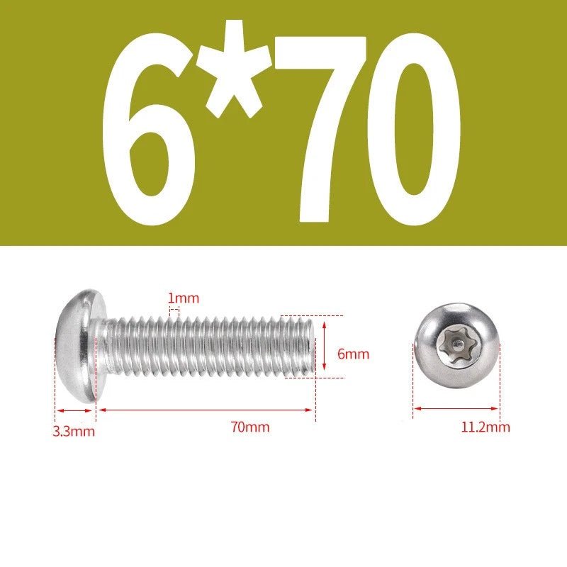 M5 M6 A2 Stainless Pan Head Torx Pin Security Machine Screws | Anti - Vandal Bolts - HomeDIYer