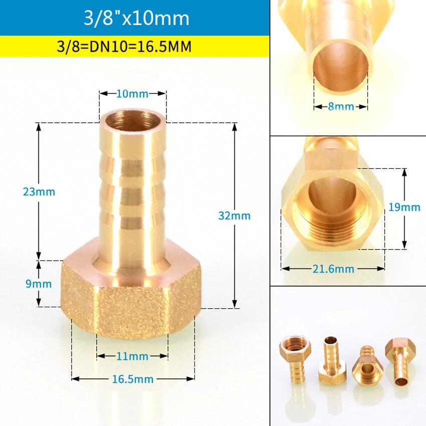 BSP Male & Female Thread Barb Hose Tail Connector — Air Fuel Water