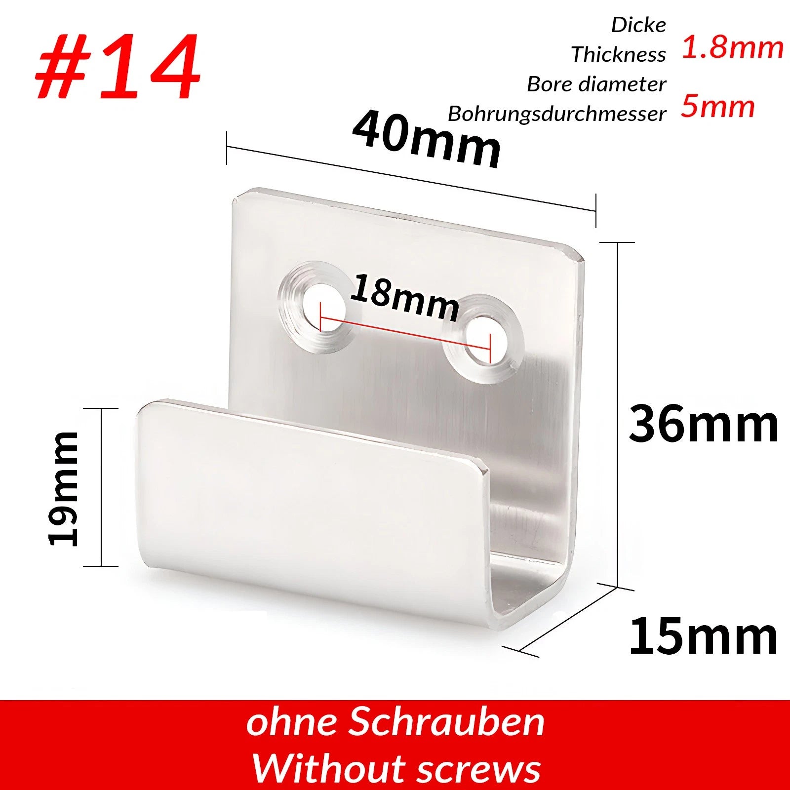 U Shaped Brackets Flat Hooks Stainless Hooks Ceramic Tile Display Bracket