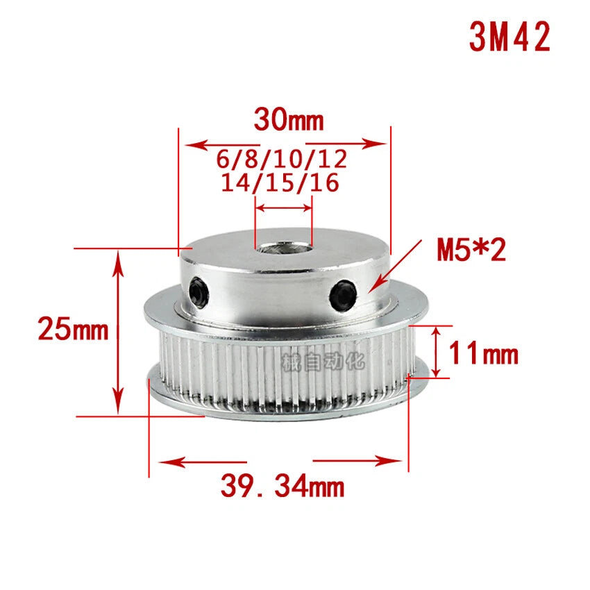 HTD-3M 12T-150T Timing Belt Pulley Pitch 3mm Tooth Width 11mm Synchronous Wheel