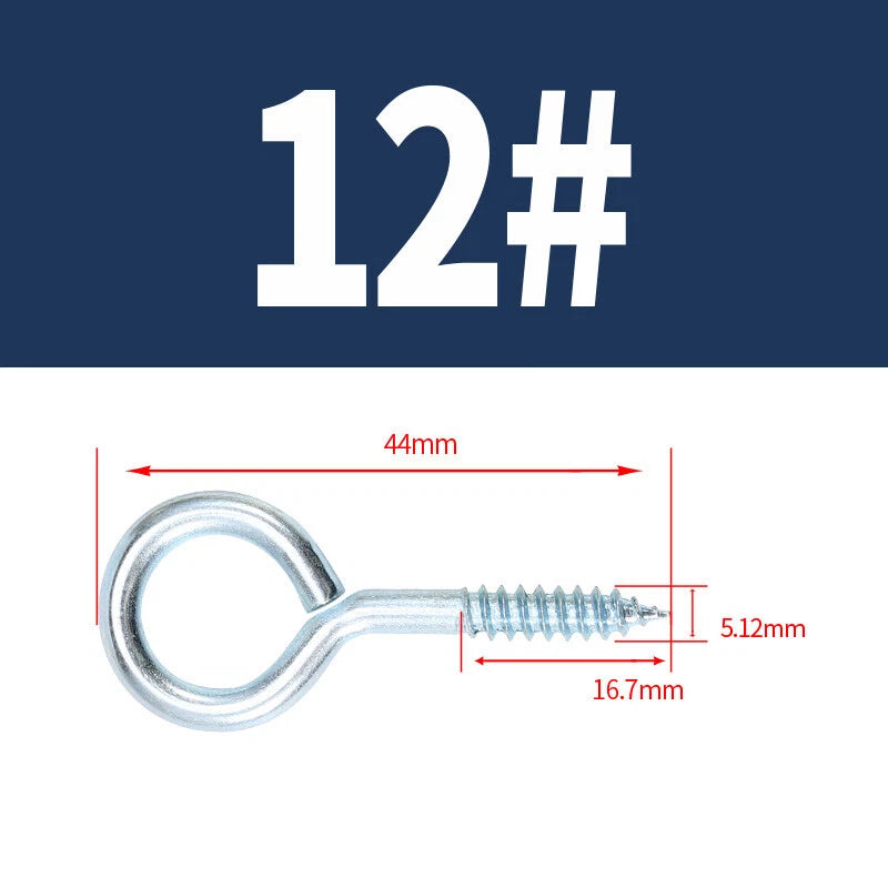 Zinc Screw Eyes & Hooks — Metric Wood Thread, 16–105mm, Hook & Eye with Optional Wall Plug