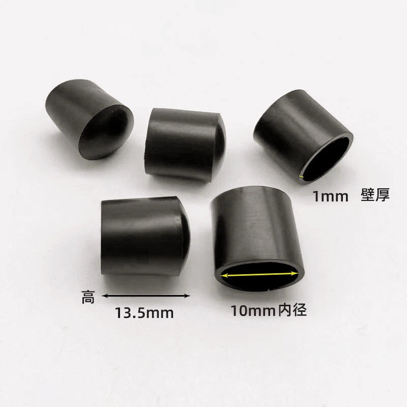 Goobetter Round PVC Rubber End Caps – 2.5mm to 19mm (Black, White, Transparent)