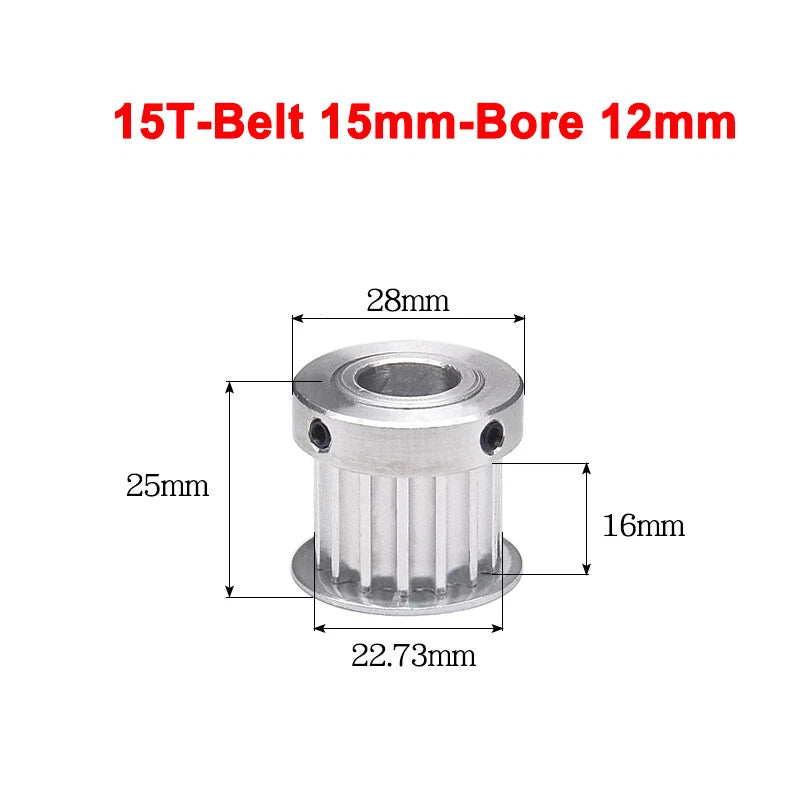 5M Timing Belt Pulley 10T 12T 14T 15T 16T 18T Bore 5mm-12mm for 15mm Width Belt