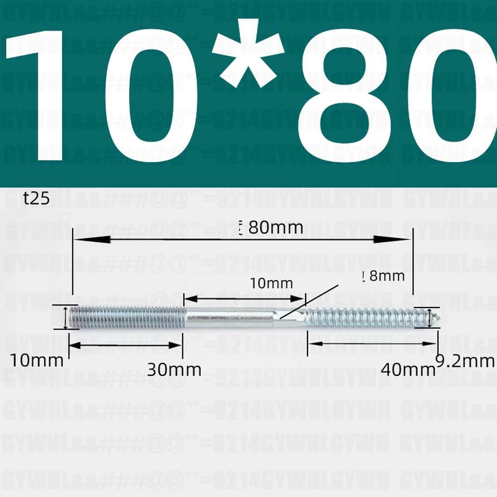 M6 M8 M10 Hanger Bolts – Zinc Plated Steel Torx Drive, Headless Furniture Wood Screws for Sofa Legs & Mounting
