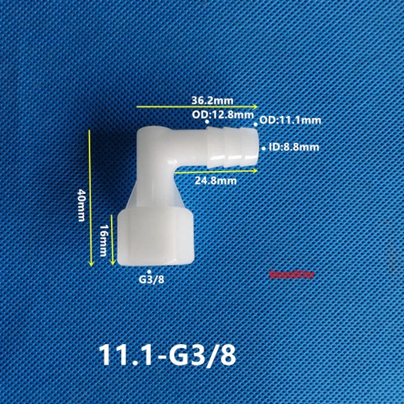 90° Elbow Plastic Female Thread Barbed Connectors Pipe Hose Water Reducer Joiner