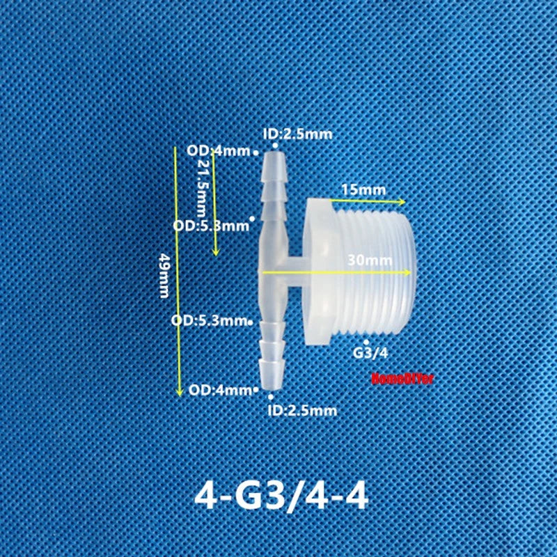 T Piece Joiner 3-Way Plastic Barb Connector | Pipe Hose Male Thread Fitting