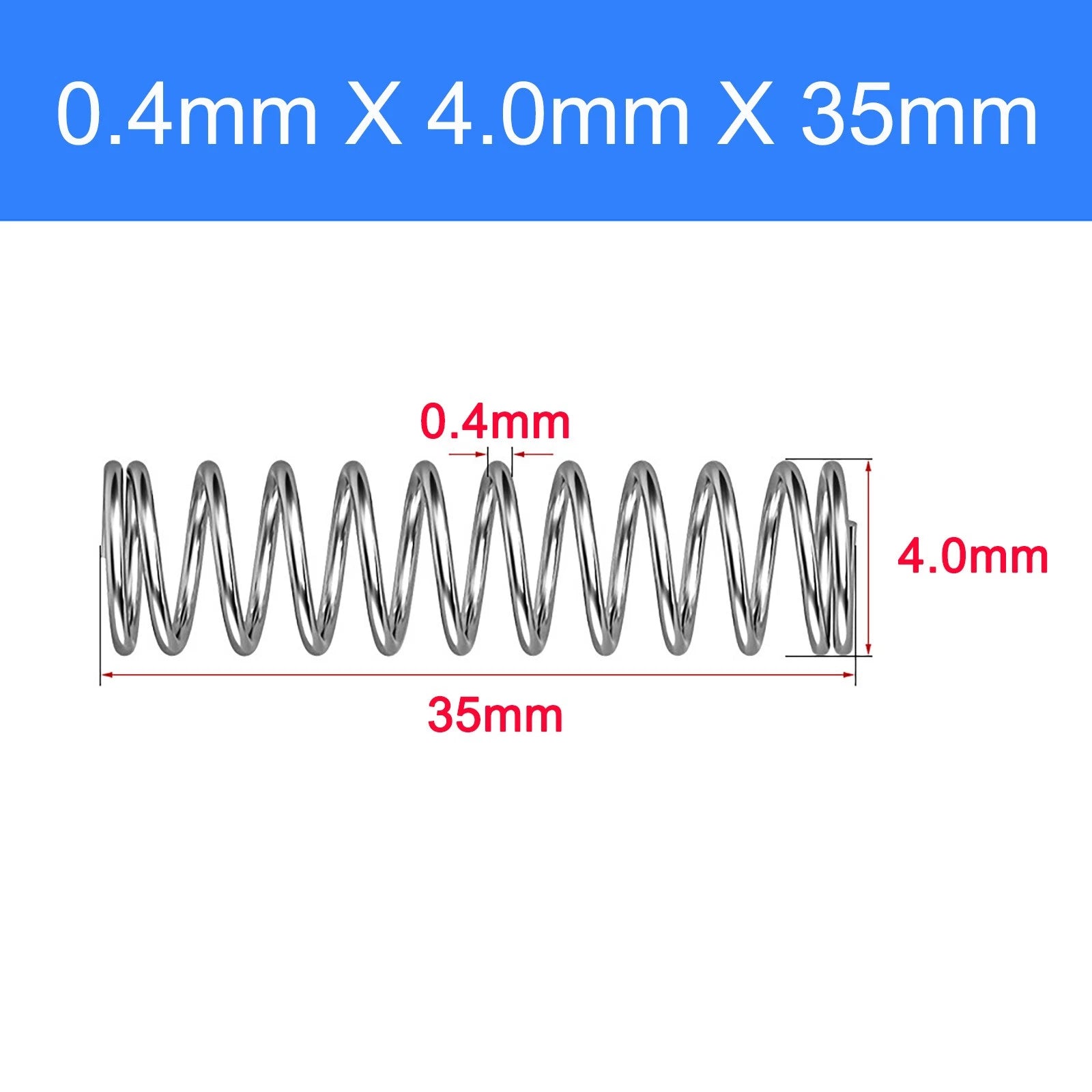 Micro Compression Spring Stainless Steel 0.4mm Wire Small Tiny Miniature Repair