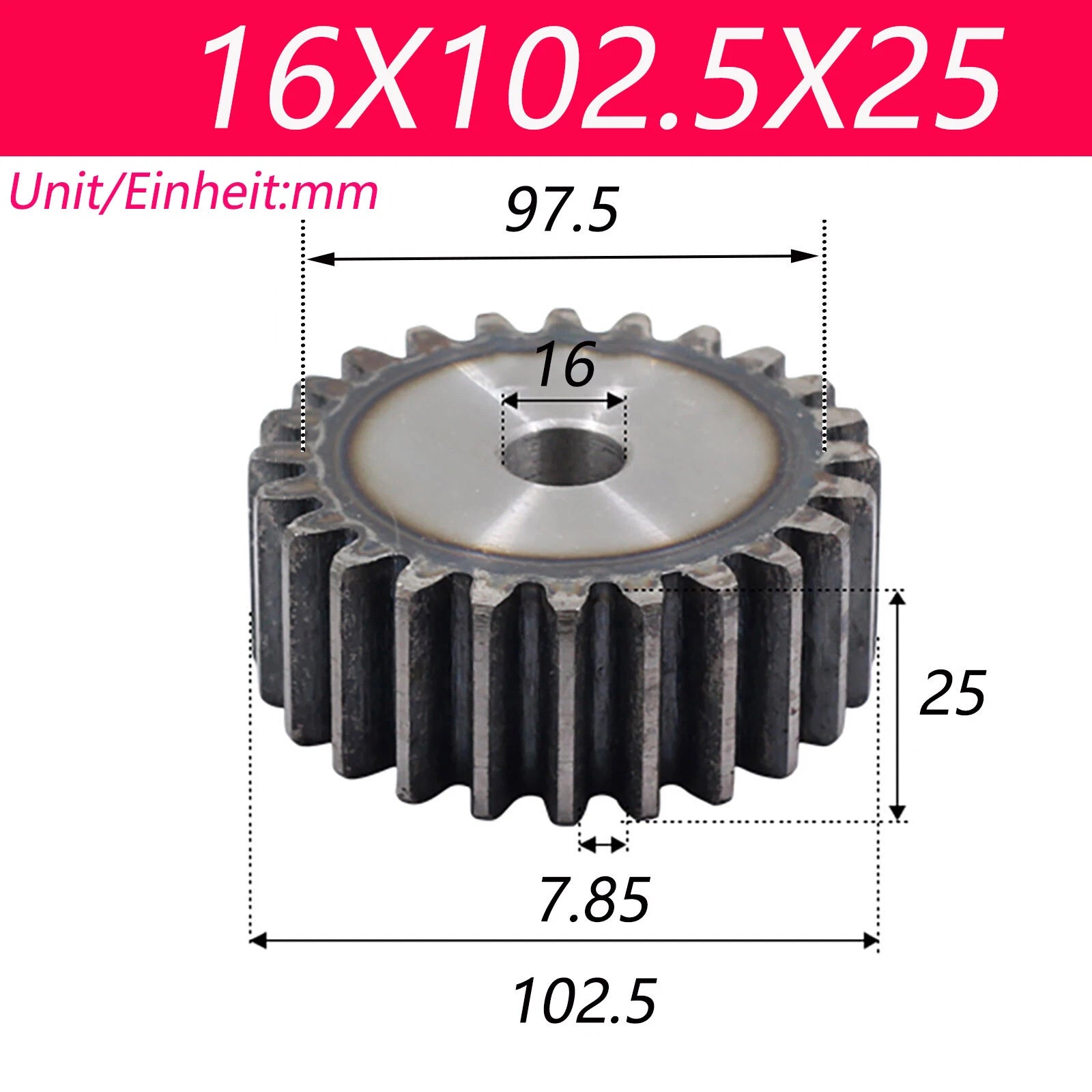 2.5 Modul 45# Steel Spur Gears Pinion Gear Thick 25mm 10-80 Teeth For 3D CNC