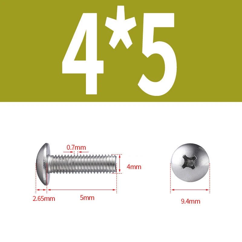 Phillips Button Head Machine Screws — Steel M2 M2.5 M3 M4 M5 M6 - HomeDIYer