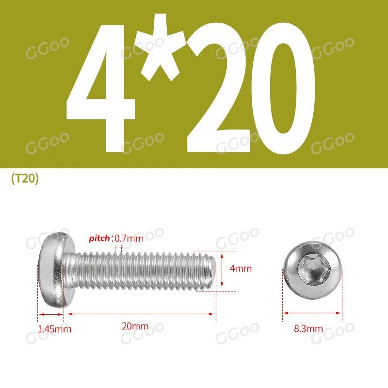 A2 Stainless Steel Torx Pan Head Machine Screws — M2 to M8, Six-Lobe Drive