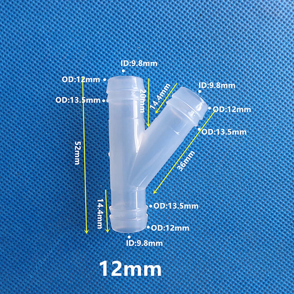 Y-Type 3-Way Barbed Hose Connector — Plastic Tee Fitting for Tube & Pipe
