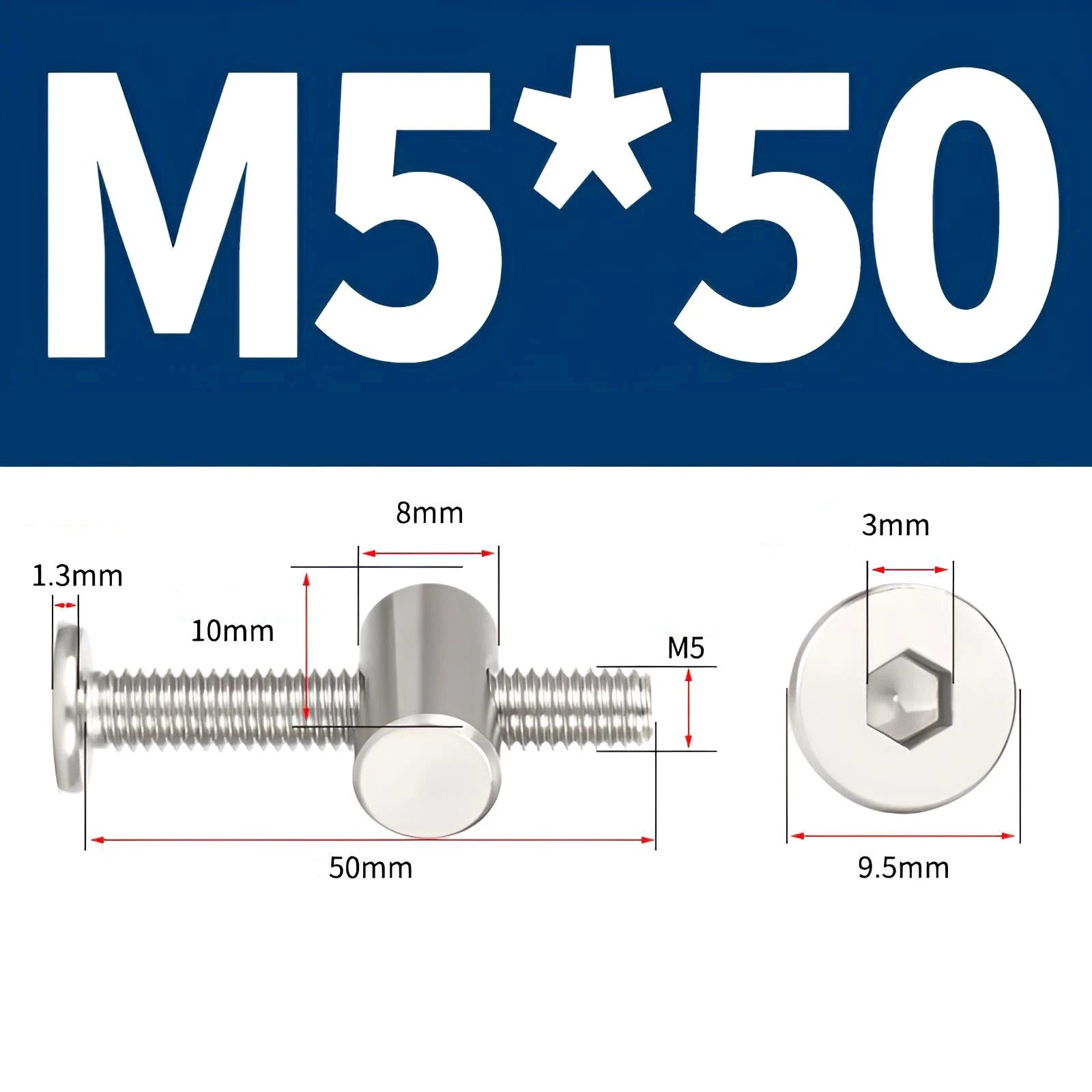 M4 M5 M6 M8 304 Stainless Steel Furniture Connecting Bolts with Barrel Nuts