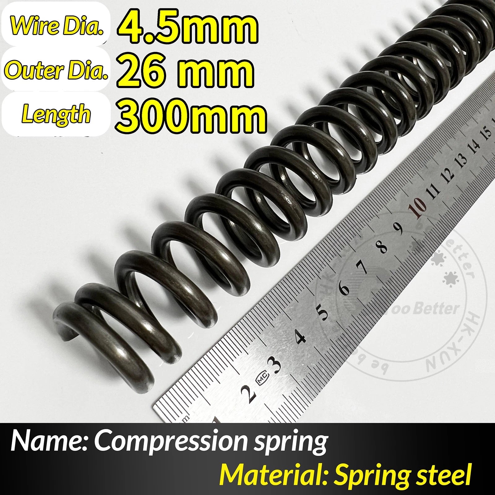 Compression Spring Pressure Springs, Wire Dia 4-5mm, OD 20-80mm, Length 300mm