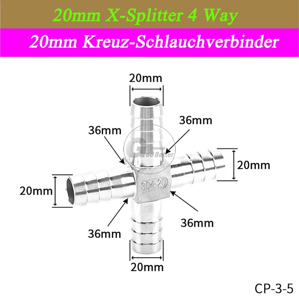 A2 Stainless Steel 8-41mm Barbed Hose Connector,Hosetail Pipe Air Water Oil Fuel