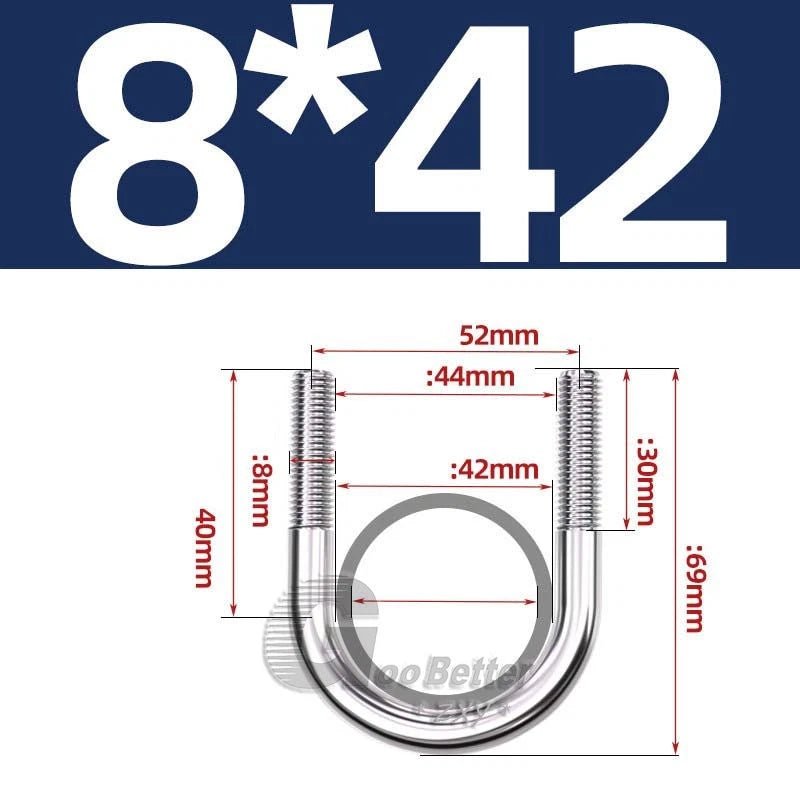 Square U - Bolts Stainless Steel — M6 to M24 | 304 A2 & 316 A4 Marine Grade - HomeDIYer