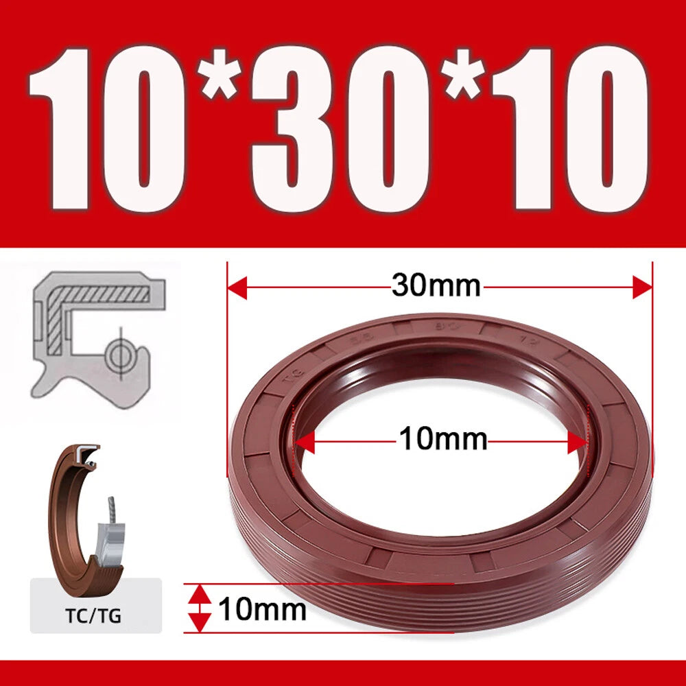 Metric TC Oil Seal FKM Dual Lip Rotary Shaft Seal 8mm–40mm Bore
