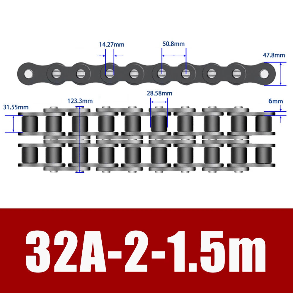 Roller Chain Single Row-Double Row Transmission Chain Manganese Steel 04C 06B