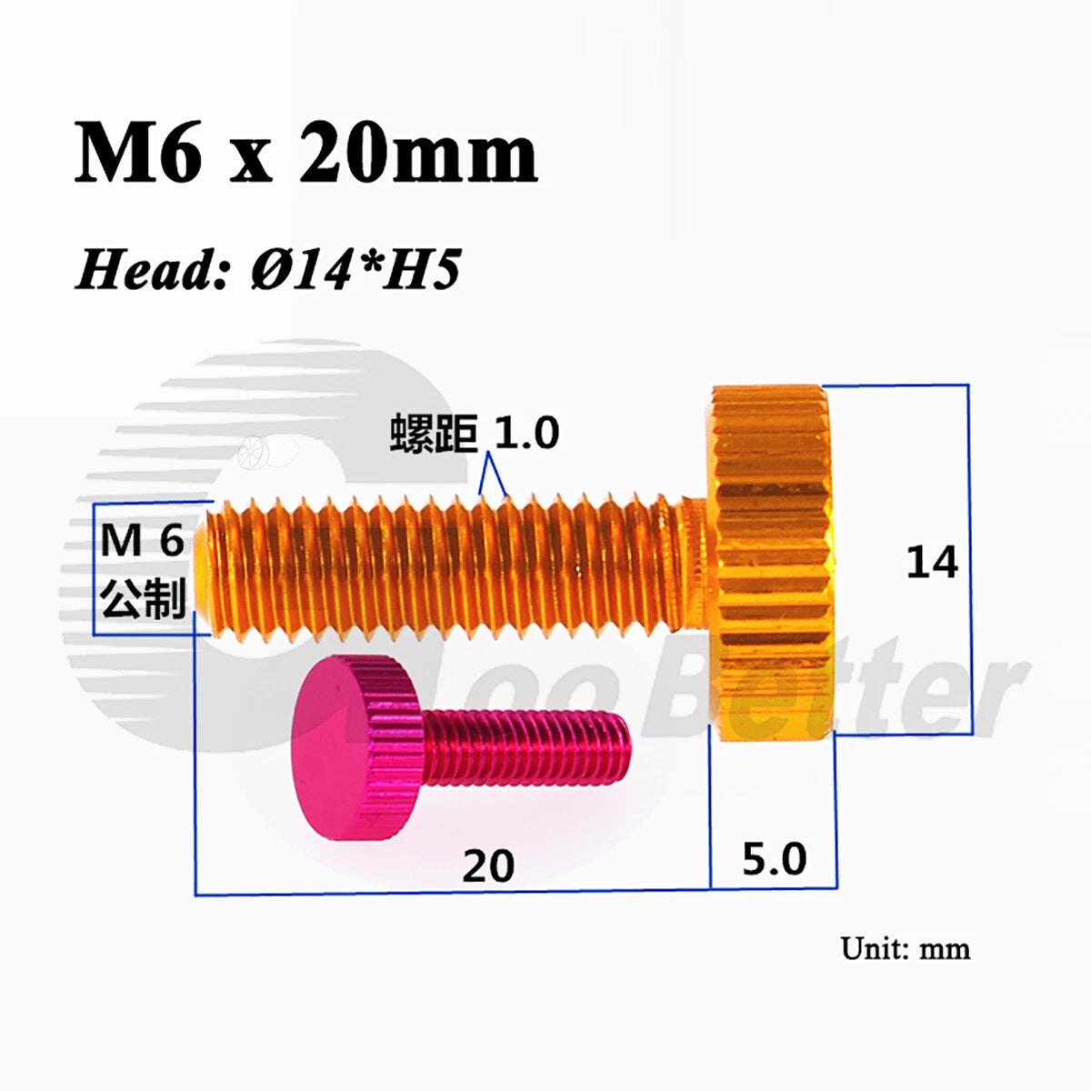 Aluminum Knurled Thumb Screws – M2 to M6 Flat Head Hand Grip Bolts, 10 Colors