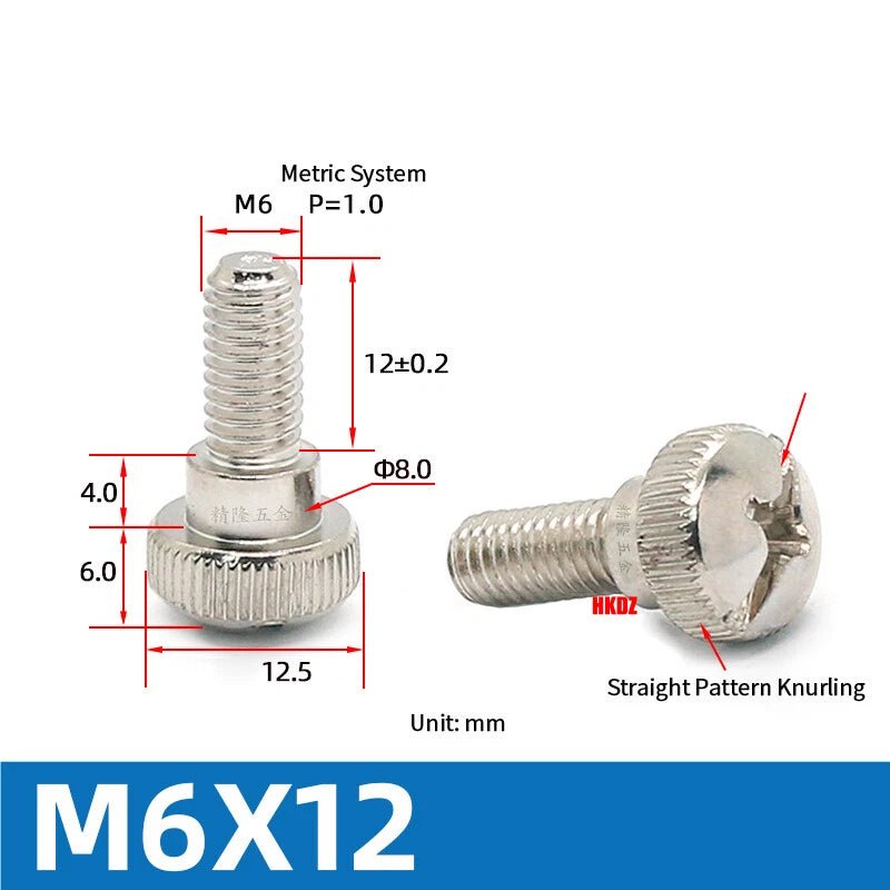 M3~M6 Phillips Carbon Steel Step Knurled Thumb Screws | Hand Grip Knob Bolts - HomeDIYer