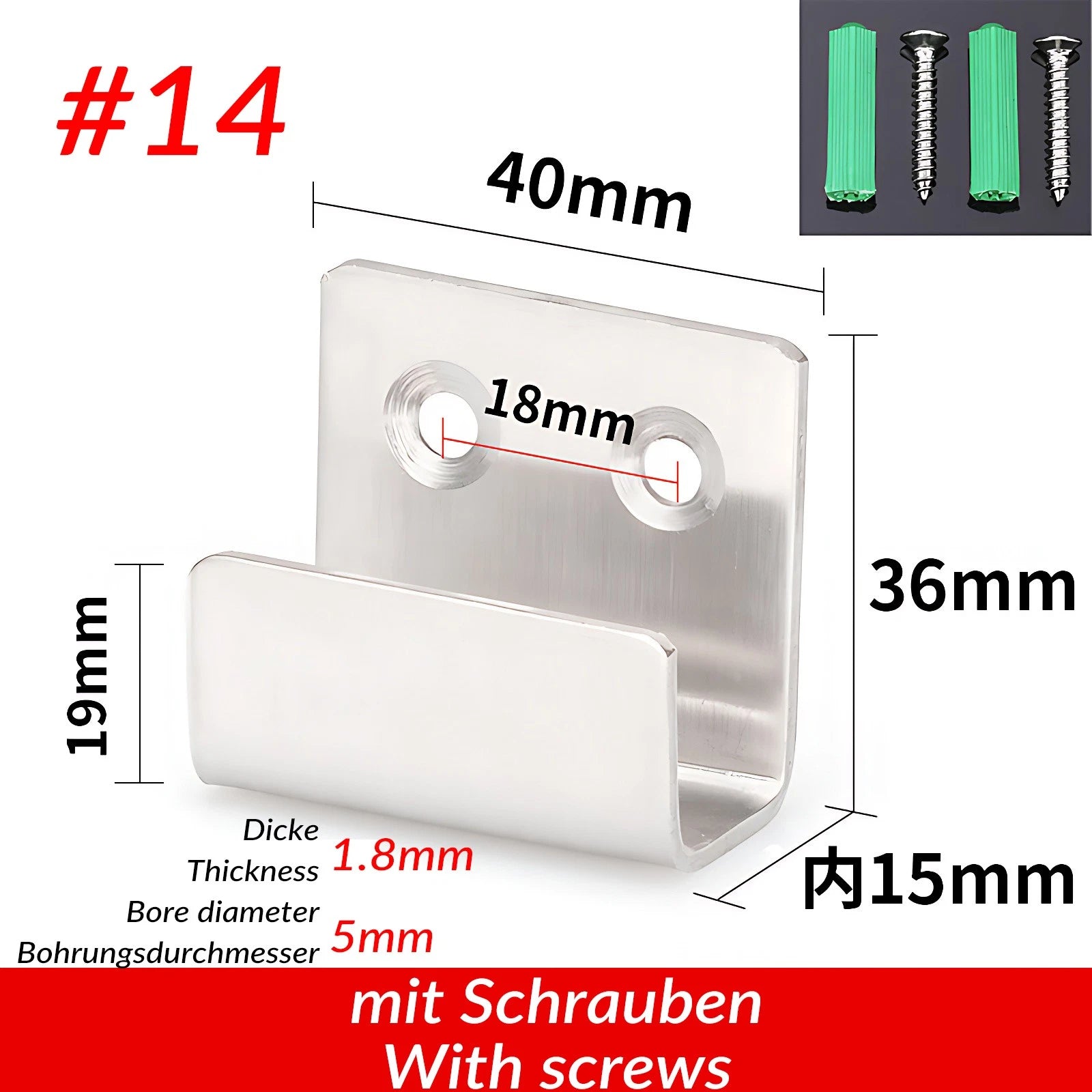 U Shaped Brackets Flat Hooks Stainless Hooks Ceramic Tile Display Bracket