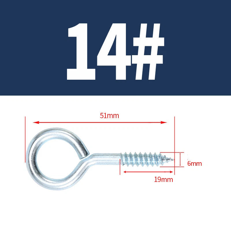 Zinc Screw Eyes & Hooks — Metric Wood Thread, 16–105mm, Hook & Eye with Optional Wall Plug