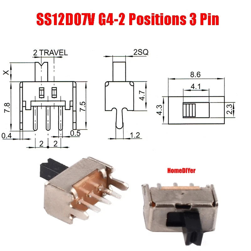 Miniature Slide Switch SS SK Series — 2/3 Position, 3–8 Pin Toggle Switches