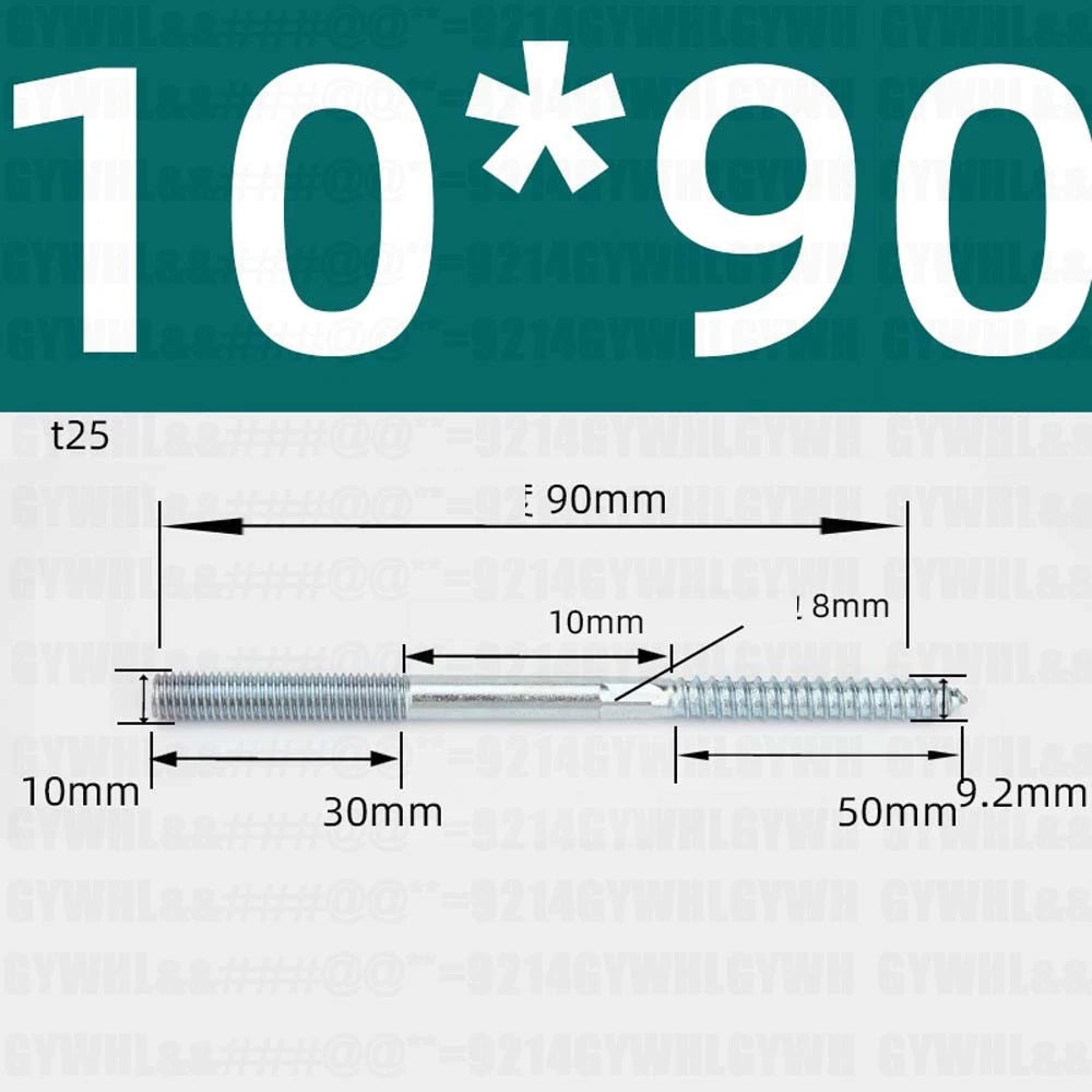 M6 M8 M10 Hanger Bolts – Zinc Plated Steel Torx Drive, Headless Furniture Wood Screws for Sofa Legs & Mounting