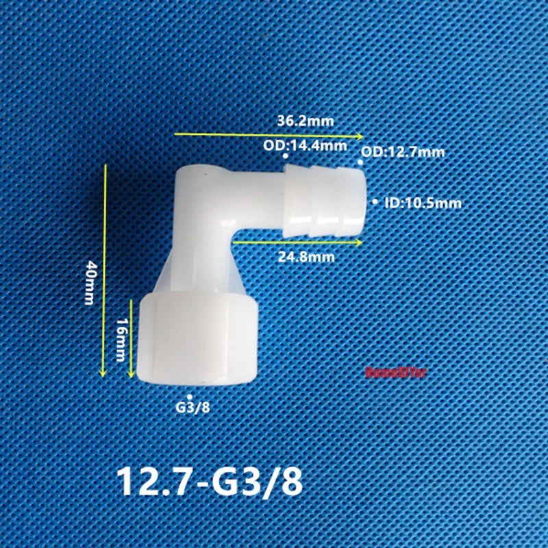 90° Elbow Plastic Female Thread Barbed Connectors Pipe Hose Water Reducer Joiner