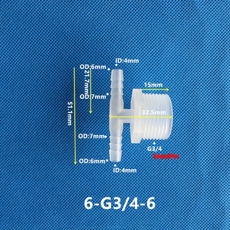T Piece Joiner 3-Way Plastic Barb Connector | Pipe Hose Male Thread Fitting